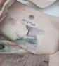 Mauve and pink botanical, shoulder handbag, Boho style, tassels.  - Image 3