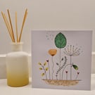Flower floral card blank for any occasion colourful watercolour 