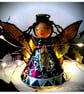  Medium: Tin Angel Christmas Tree decoration (dark pink) - Image 1