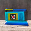 'Eleonore' Pencil Case, 1960s French Vintage Barkcloth Fabric, Royal Blue