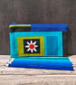 'Eleonore' Pencil Case, 1960s French Vintage Barkcloth Fabric, Royal Blue