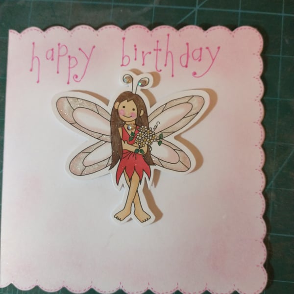 Child's fairy birthday card 