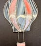 Stained Glass Hot-Air Balloon Suncatcher in streaky white, clear and sunset pink - Image 6