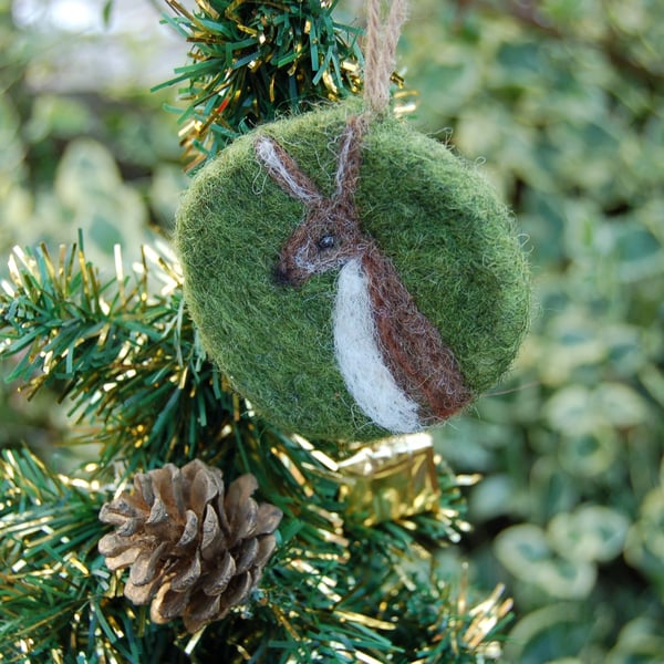  HARE HANGING ORNAMENT - Christmas tree bauble - sustainable bauble