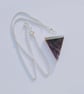 Amethyst Triangle Pendant Silver Plated 18 Inch Necklace - Image 3