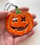 Orange ceramic pumpkin decoration - Image 3