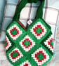 Green Crochet bag, tote bag, shopping bag  - Image 1