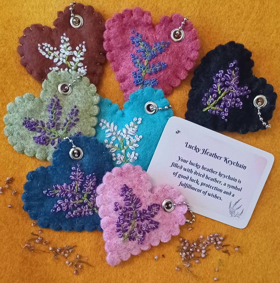 Handmade Lucky Heather Keychains or Bag Charms
