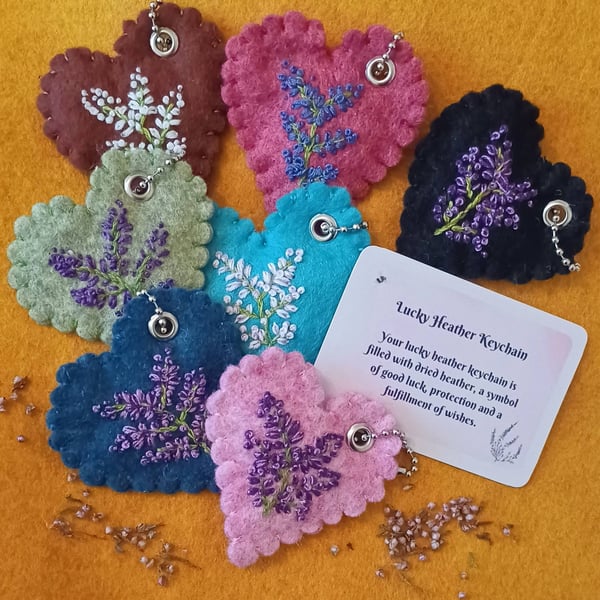 Handmade Lucky Heather Keychains or Bag Charms