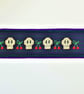 Skull and Cherries cross stitch bookmark - Image 1