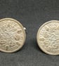 Lucky silver sixpence cufflinks - Image 5