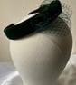 Eimile - Deep Emerald Green Velvet  Fascinator with Birdcage Veiling - Image 6