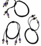 Black macrame Purple Agate and gold beaded ties bracelet one size - Image 4