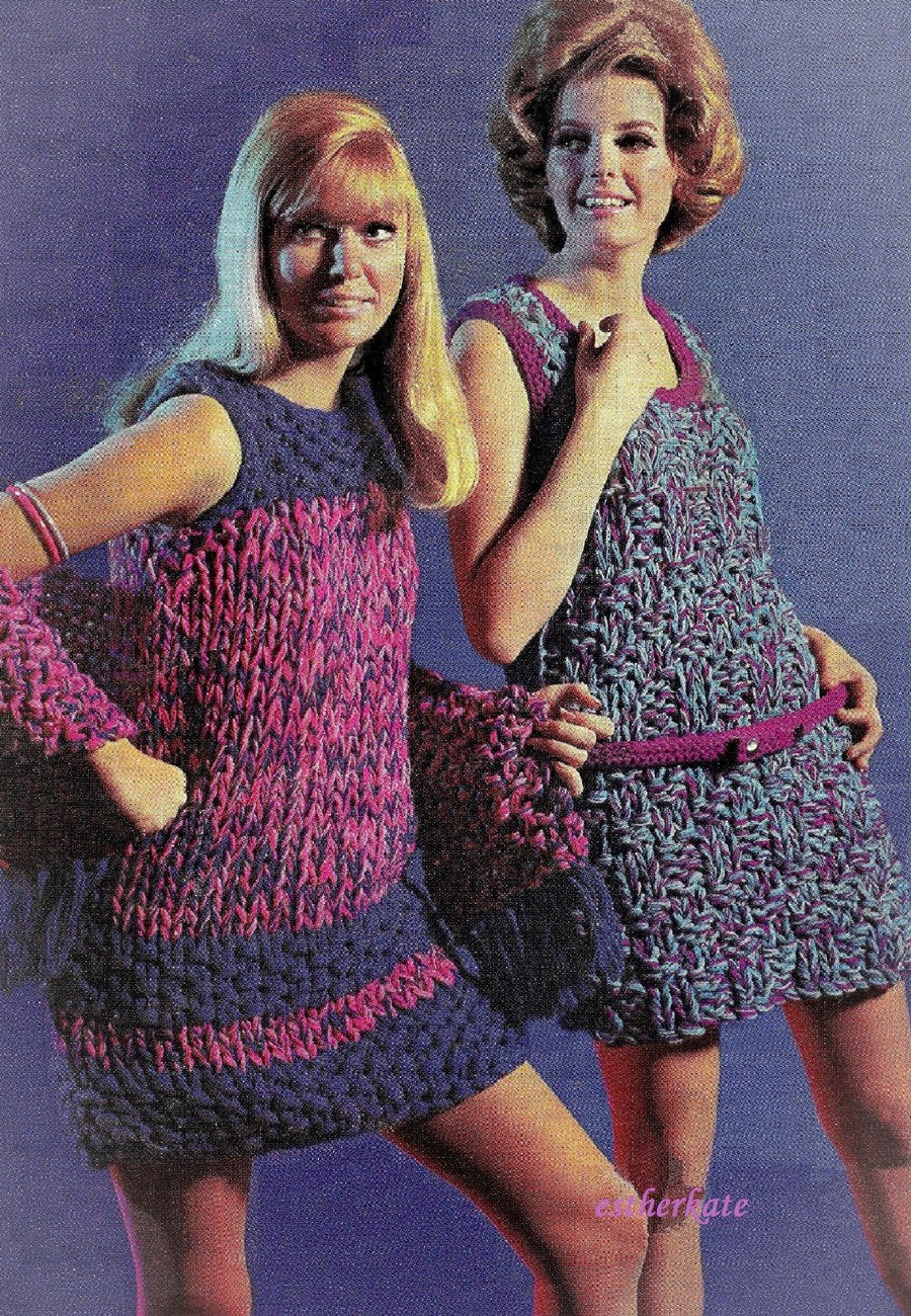 VINTAGE KNITTING PATTERN Ladies Jet Trend Dresses