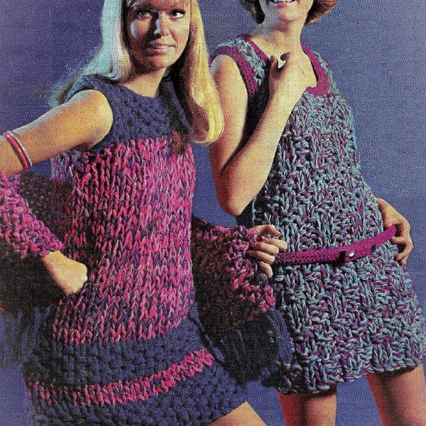 VINTAGE KNITTING PATTERN Ladies Jet Trend Dresses