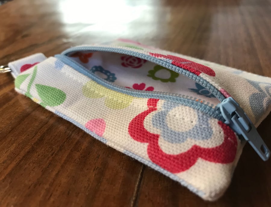 Cute little zippered key ring coin purse