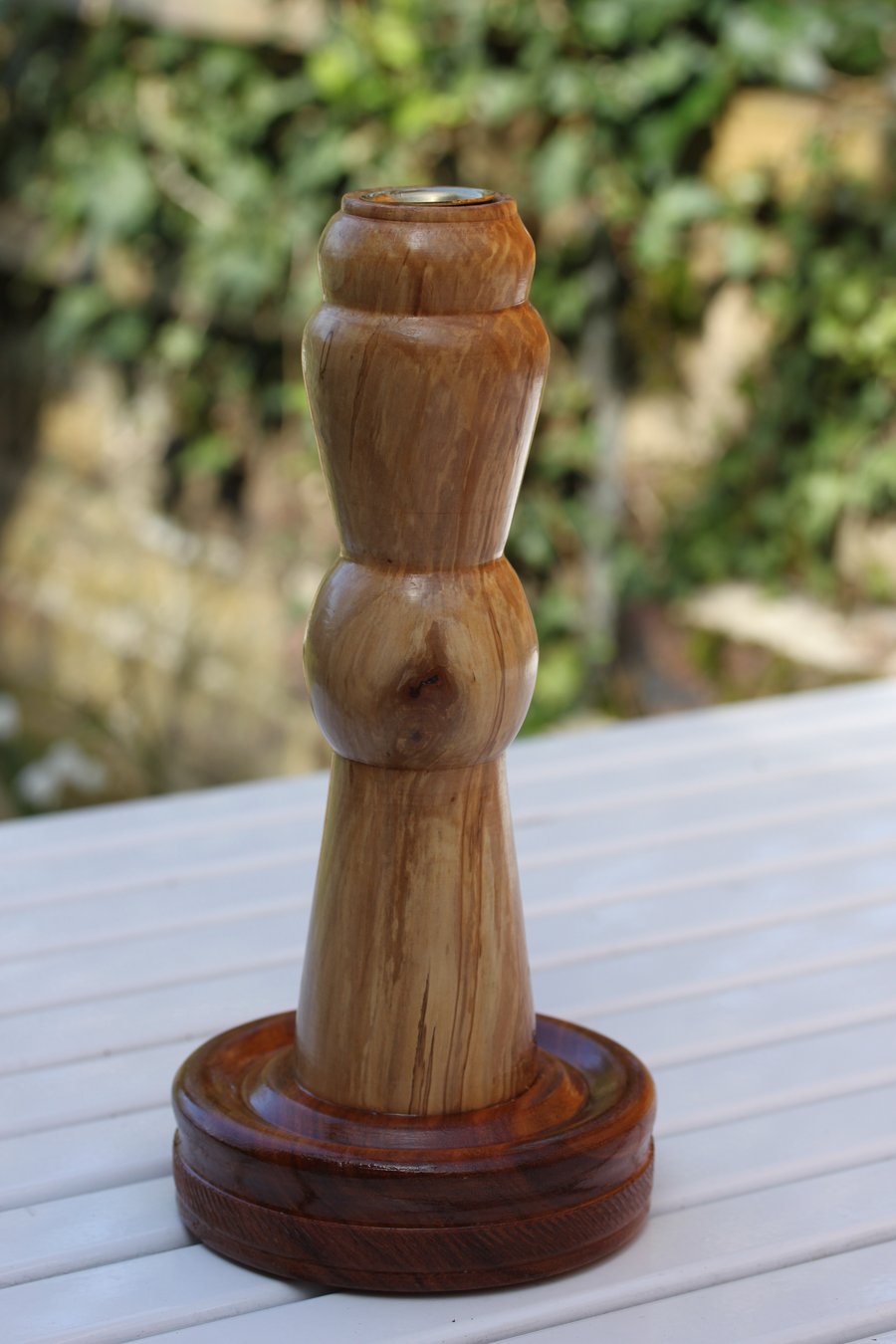 Spalted Pear with columbian kingswood base Candle Holder