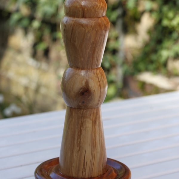 Spalted Pear with columbian kingswood base Candle Holder