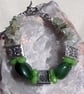 Nephrite Jade, Peridot & Green Prehnite Gemstone Beaded Bracelet "Serene Glory" - Image 3