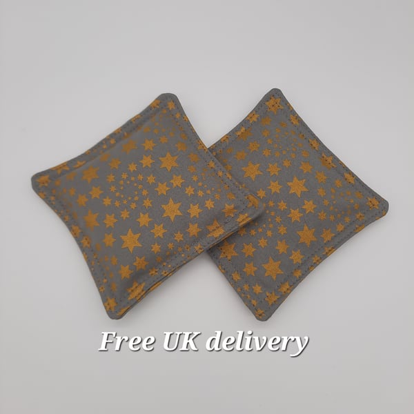 Hand warmers  - grey with gold stars.  