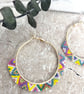 Colorful Beaded Hoop Earrings - Handmade Seed Bead Hoops - Image 4