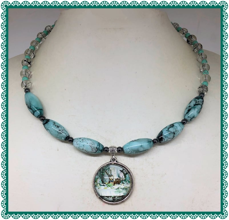 One of a Kind Hatter's Tea Party collar length necklace
