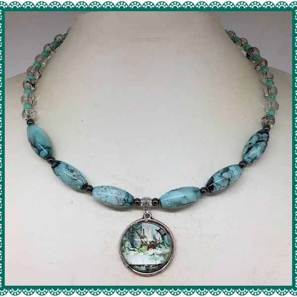 One of a Kind Hatter's Tea Party collar length necklace