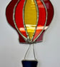 Stained Glass Hot-Air Balloon Suncatcher in red, orange and yellow - Image 4