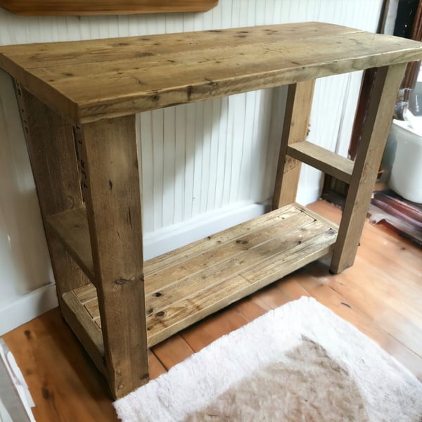 Rustic Vanity Unit Console Table Farmhouse Style THE TARRANT