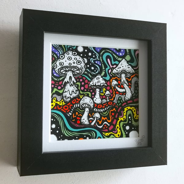 Psychedelic Mushrooms 'Shroomland' - Limited Framed Print