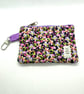 Coin purse, Quilted purse, Zipped card holder, Clip-in purse - violet