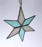 Pastel hued white and pale blue green stained glass Christmas star decoration - Image 4