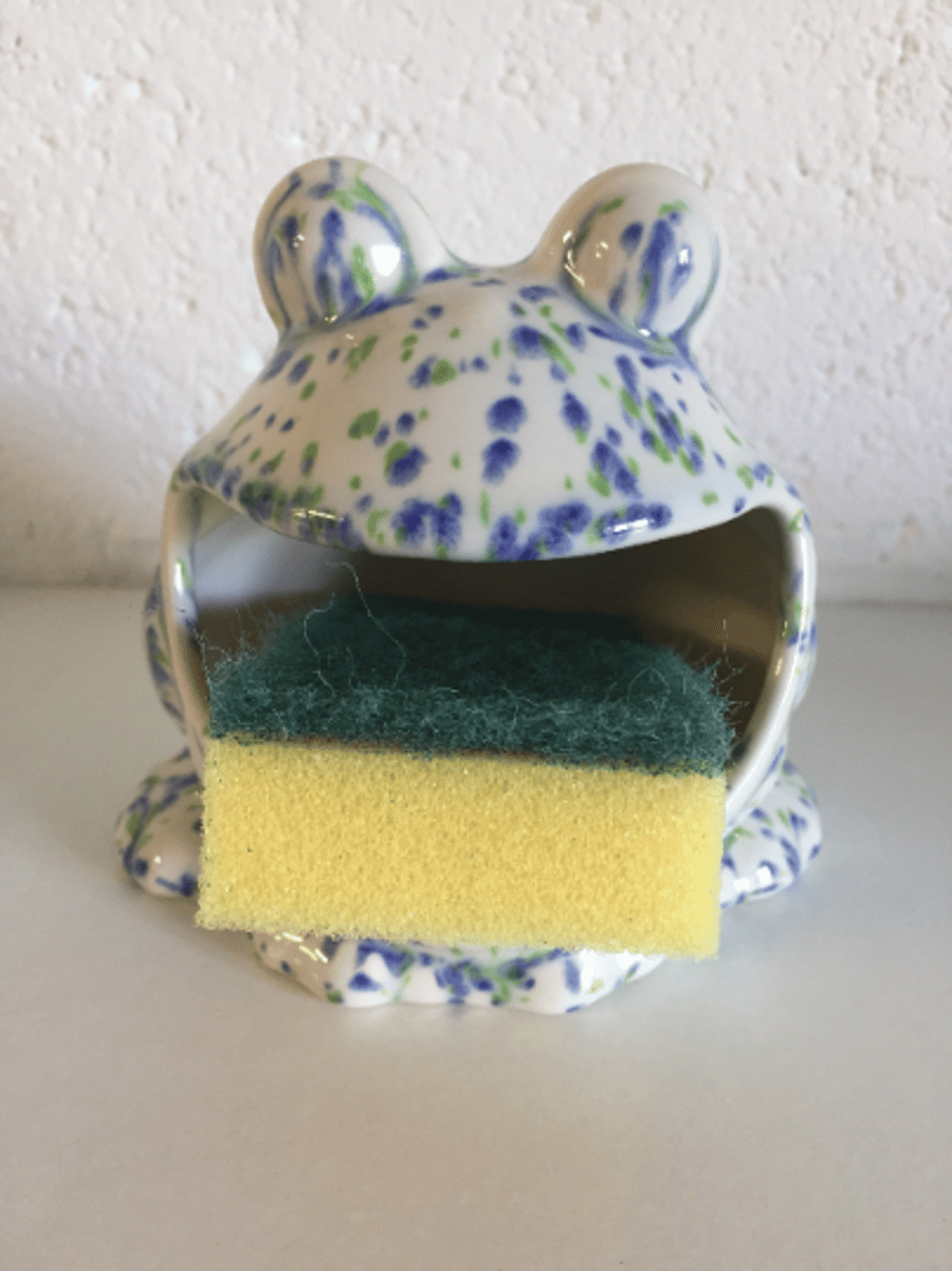 Frog sponge holder, kitchen decor, scrubby holder, soap holder housewarming gift