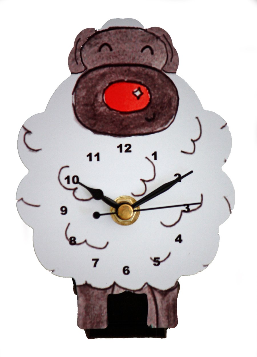 Cute Sheep Desk Clock with silent movement for Folksy