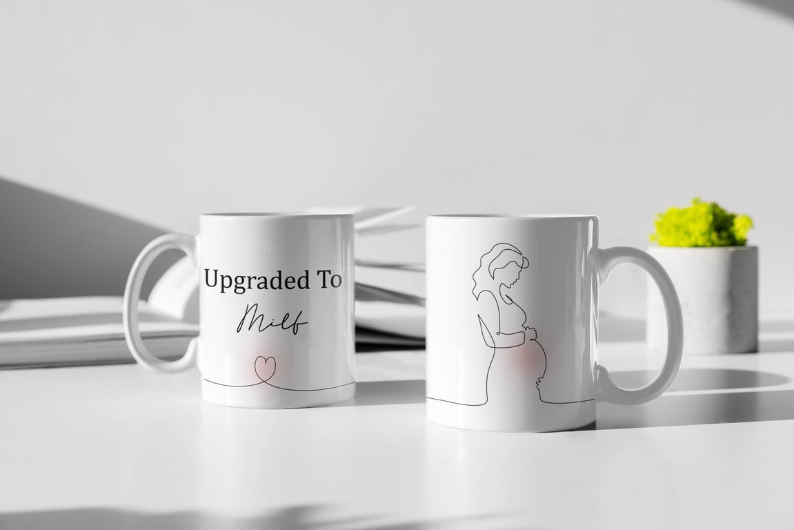 Upgraded To Milf Funny Mother to be Mug Baby shower Gift