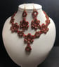 Emily handmade Seed Bead and Crystal Necklace and Earrings set - Image 2