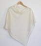 Poncho merino lambswool cream white  - Image 2