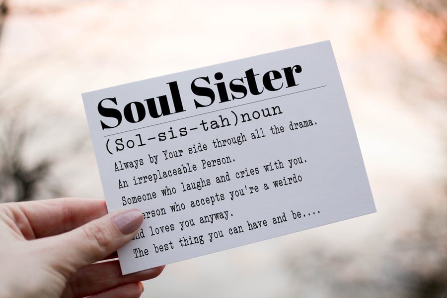 Soul Sister Birthday Card, Special Friend Card, Card for Friend, Birthday Card