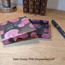 A handmade, ultra-thin gift box - Dark Florals 'Pink Chrysanthemum'