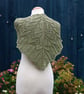Triangular lace shawl in moss green cotton yarn - design A197 - Image 1