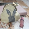 Hand Printed Hare Coin Purse