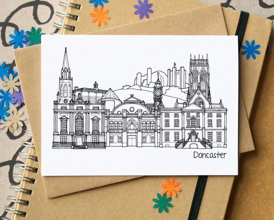 Doncaster Skyline Greetings Card