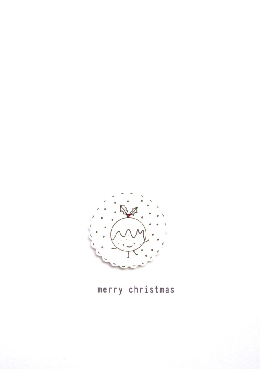 merry christmas  - christmas pudding - handmade christmas card