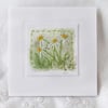 HAND EMBROIDERED GREETINGS CARD DAISIES