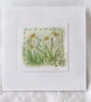 HAND EMBROIDERED GREETINGS CARD DAISIES - Image 1