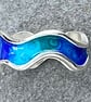 Enamel Wave Ring, Ocean Turquoise Wave Ring, sea ring, ocean wave ring, enamel,  - Image 2