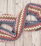 Multicoloured Crochet Infinity Scarf - Handmade - Retro - Granny Stripe - Pink - Image 5