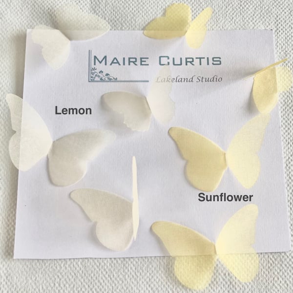Silk Organza Hand Crafted Butterflies in Shades of Yellow