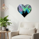 Luminous Renewal – Heart-Shaped Resin Wall Art,  43cm Abstract Resin Painting