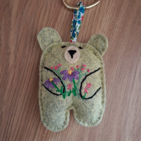 Handmade teddy keyring